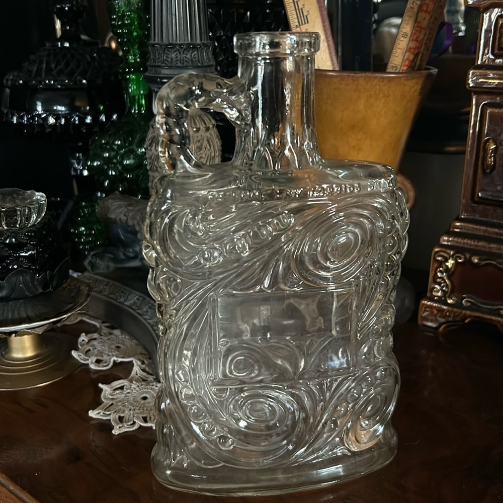 Vintage Forester 1953 KY BOURBON Whiskey DECANTER w Embossed Swirls